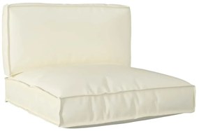 vidaXL Conjunto de Almofadas para Paletes , 2 Peças, Tecido Oxford Creme