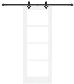 Conjunto de Porta Deslizante Conjunto de 2 Branco e Preto