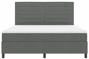 Cama Box Spring com Colchão Cinza Escuro Super King Tecido
