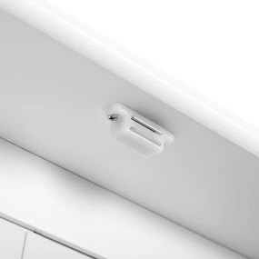Armário de casa banho com parede de espelho com 2 portas 3 níveis de armazenamento de parede 56x13x58cm Branco