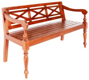 vidaXL Banco Batávia 136 cm madeira maciça de mogno castanho escuro