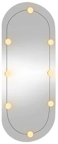 Espelho de parede oval com luzes LED 45x100 cm vidro