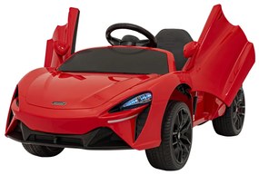 Carro elétrico para Crianças 12V 4x4 Mclaren Artura Rodas de EVA, Assento de couro Vermelho