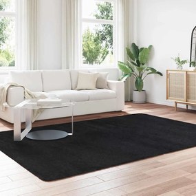 Tapete shaggy de pelo alto NAVARRA 200x290 cm poliéster preto