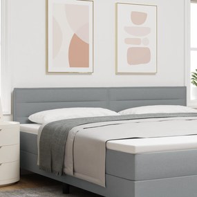 Cabeceira vidaXL Design Linhas Cinza Claro 200 cm Tecido
