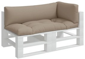 Almofadões de paletes 3 pcs tecido cinza-acastanhado