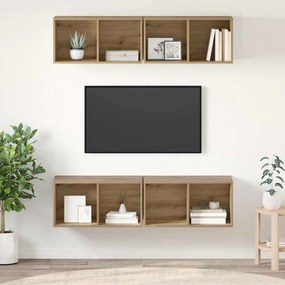 Gabinete de TV de Parede 4 pcs carvalho artisiano