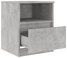 Mesa de cabeceira 40x40x50cm derivados de madeira cinza cimento
