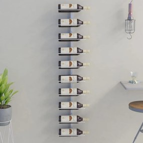 340904 vidaXL Garrafeira de parede para 10 garrafas metal branco