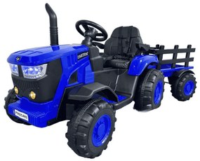 Trator Eléctrico para Crianças 4200 12V 2.4G, com Reboque Rodas de borracha anti-furos e Assento em pele sintética Azul