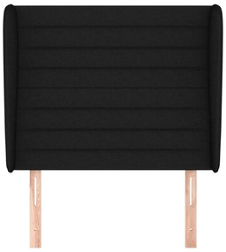 Cabeceira de cama c/ abas tecido 83x23x118/128 cm preto