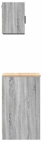 Armários de garagem 2 pcs derivados de madeira cinzento sonoma