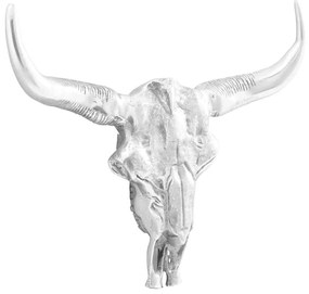 vidaXL Caveira de Touro Prateado 53 x 11 x 40 cm Alumínio