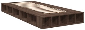 Estrutura de cama 75x190 cm derivados madeira carvalho castanho