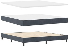 Cama Box Spring com Colchão Cinza Escuro Super King em Veludo