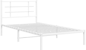 Estrutura de cama em metal com cabeceira 107x203 cm branco