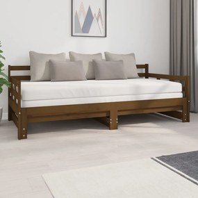 820375 vidaXL Estrutura sofá-cama de puxar 2x(90x200) cm pinho castanho-mel