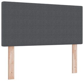 Cama Box Spring com Colchão Cinza Escuro 90x200 cm Tecido de Veludo