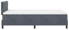 Cama Box Spring com Colchão Cinza Escuro 120x200 cm Veludo
