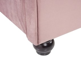 Cama de casal de água em veludo rosa 140 x 200 cm AVALLON Beliani
