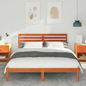 Estrutura da Cama com cabeceira Castanho-mel 160 x 200 cm