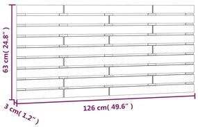 Cabeceira de parede 126x3x63 cm pinho maciço castanho-mel