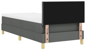 Cama Box com Colchão Cinza Escuro 90x190 cm Tecido