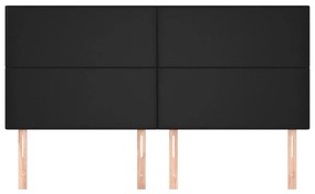Cabeceira de cama 4 pcs couro artificial 80x5x78/88 cm preto