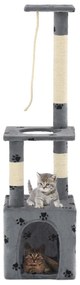 vidaXL Árvore para gatos c/postes arranhadores sisal 109 cm cinzento