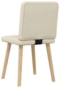 Cadeiras de jantar 2 pcs tecido cor creme