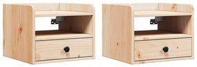 Mesas de cabeceira com gaveta 2 pcs Castanho 38 x 36 x 29,5 cm