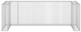 Muro gabião p/ caixotes do lixo aço galvanizado 325x100x110 cm