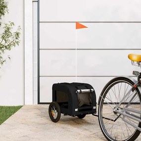 vidaXL Reboque bicicleta p/ animais tecido oxford/ferro preto