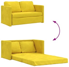 Sofá-cama sem pés 122x204x55 cm veludo amarelo-escuro