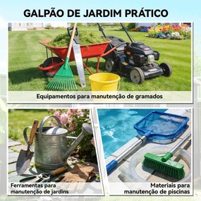 Abrigo de Jardim Exterior 1,37 m² 163x90x179 cm com Porta com Fechadura e Grelhas de Ventilação Cinzento Escuro