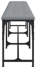 Banco de jantar 186x32x45 cm aço e tecido cinzento-claro