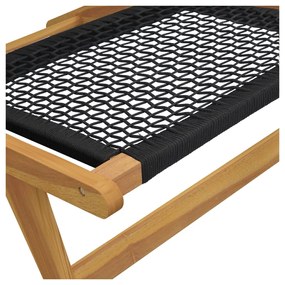 Cadeira de jardim c/ apoio de pés teca maciça/poliéster