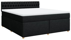 Cama com molas/colchão 180x200 cm tecido preto