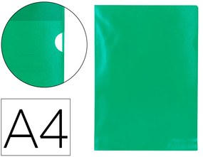 Bolsa Dossier Q-Connect em Plástico Din A4 120 Microns Verde Caixa de 100 Unidades