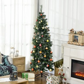Árvore de Natal artificial com 618 ramos cobertos de neve, suporte em aço, com base dobrável em aço