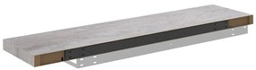 Prateleira de parede suspensa 90x23,5x3,8 cm MDF cinza cimento