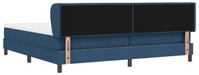 Cama Box Spring vidaXL com Colchão Azul 200x200 cm em Tecido