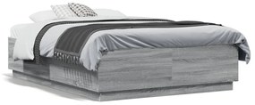 vidaXL Estrutura cama 120x190 cm derivados de madeira cinzento sonoma