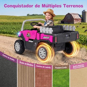 Carrinho Elétrico Infantil 12V para crianaças 2 a 5 anos, 99 x 54 x 52 cm, 12V com Dois Motores, Rosa