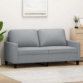 Sofá de 2 lugares em tecido 140 cm cinzento-claro