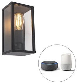LED Candeeiro de parede inteligente preto 26 cm IP44 com Wi-Fi ST64 - Charlois Industrial