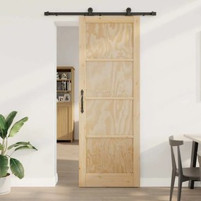 vidaXL Porta Deslizante com Conjunto de Hardware 'ORKDAL'Madeira Maciça Pinho