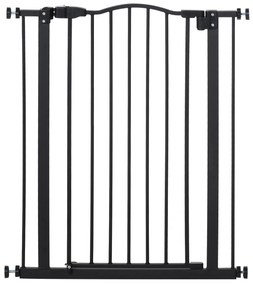 PawHut Barreira de Segurança para Cães Barreira com Largura Ajustável 74-80 cm Barreira para Cães para Escadas e Portas Preto | Aosom Portugal