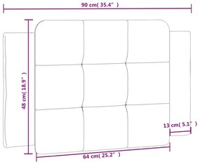 Almofadão de cabeceira 90 cm couro artificial branco