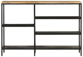 Mesa consola 110x30x75 cm madeira mangueira áspera maciça/ferro